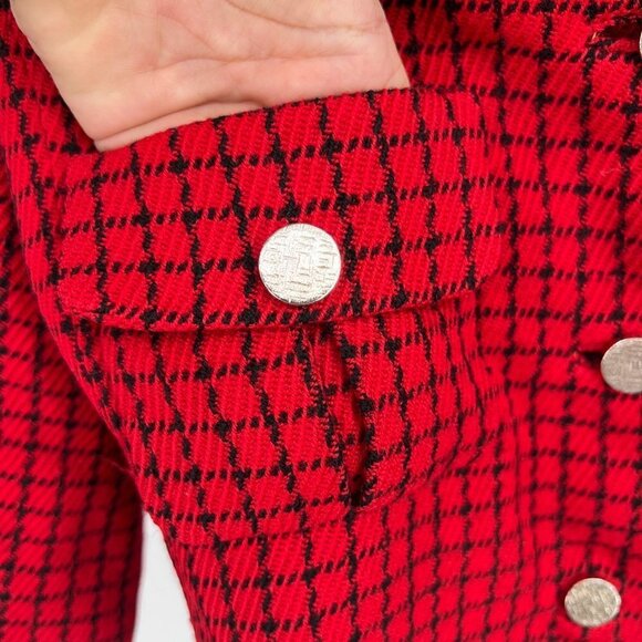 Manor-Bourne for I. Magnin & Co Vintage 60s Red Jacket Jackie O Size M/L - Picture 7 of 15